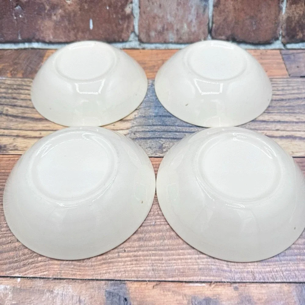 Taylor Smith Break O Day Rooster Berry Dessert Bowls Set of 4 Farmhouse MCM READ